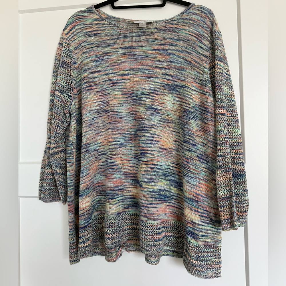 CJ Banks Pastel Multicolor Knit Top